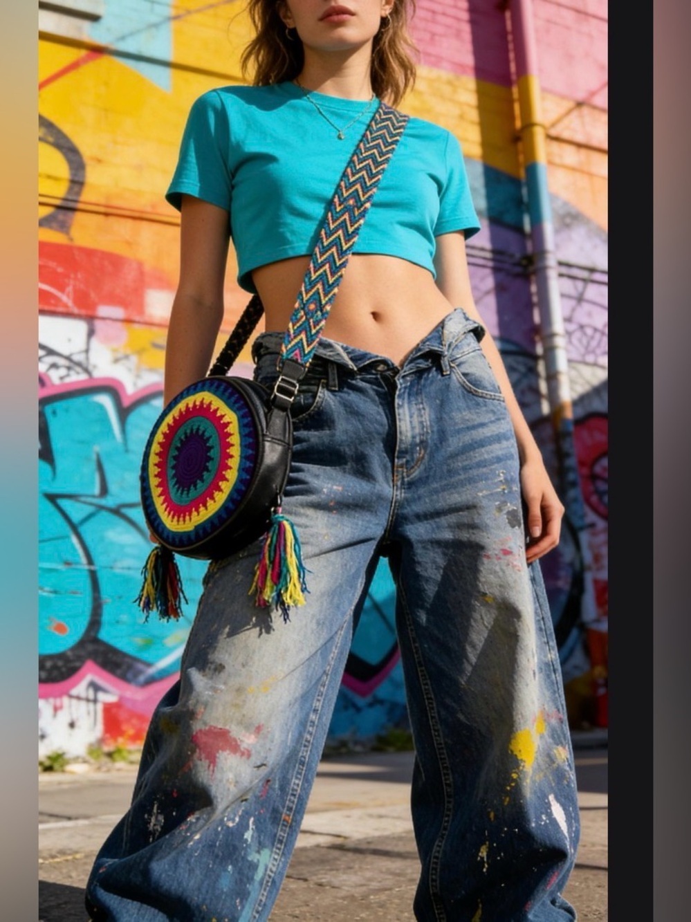 One of a kind Crochet leather bag